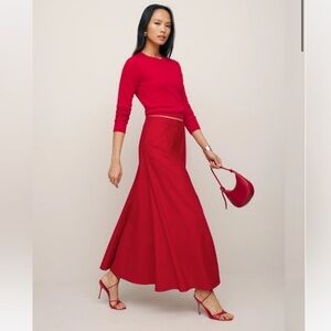 Reformation Lucy Red Skirt - Size 8